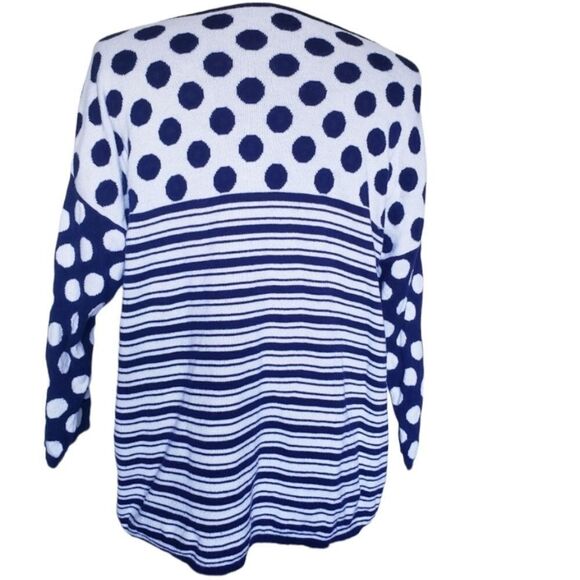 Chico's B&W Striped\PolkaDot Crew Neck Pullover - Picture 6 of 11